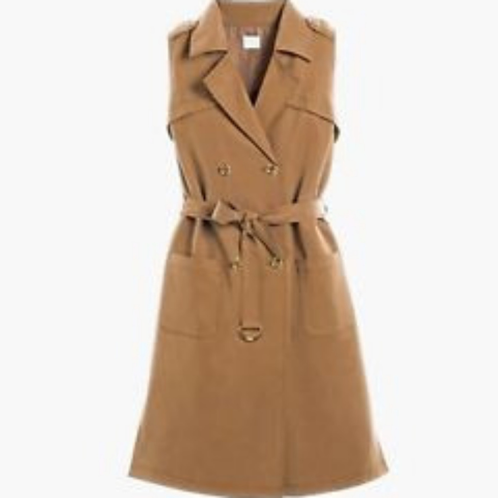 Chico's Women's Brown Trench Vest Jacket Size 3